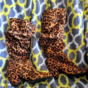 Leopard print boots